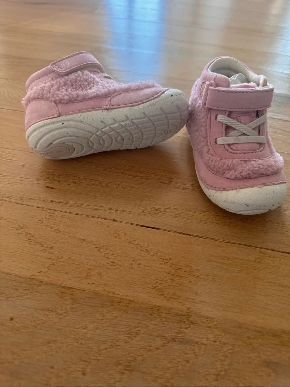 Stride Rite Pink Plush Baby Walker Shoes